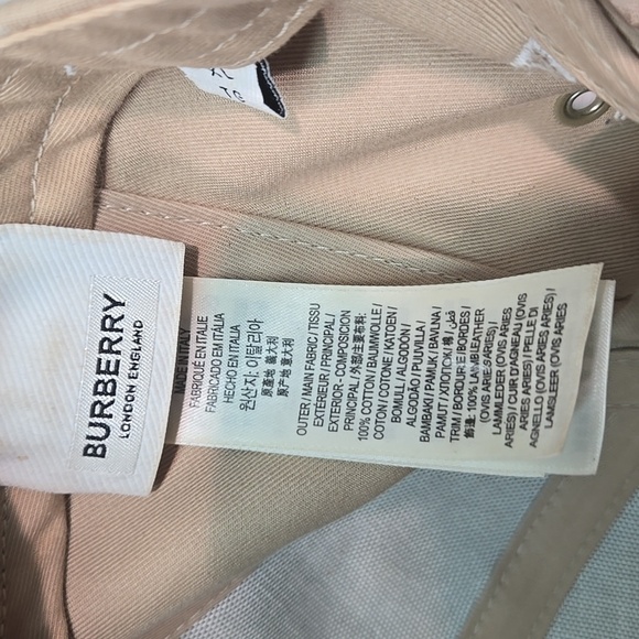 Burberry Mens Striped Beige & Tan Baseball Cap Sz Xl - Picture 10 of 15